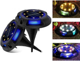 4-Pack Solar Ground Lights 8-LED Outdoor Garden Pathway Lights with IP65 Waterproof for Lawn, Patio V1107-SOLAR GROUND LIGHTS