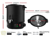Devanti 6L Wax Melter Candle Making 1520W Melting Pot Furnace Quick Pour Spout Soy Soap WAX-07-6L-BK