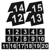 Acrylic Table Tent Numbers, Black, High Contrast, Elegant Wedding Decor, Double Sided, 20Pcs V1366-AZ2-W-17447