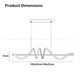 BAMDECOR A202 Modern LED Linear Pendant Lights with Dimmable LED 1.5 Meters V255-BAM-A202-1.5-BLK