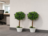Lambu Artificial Plants Faux Lavender Topiary Set of 2 for Front Door Green UM1292-2PC-AU