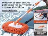 Orange 21&deg Curved Car Wash Mop and Snow Scraper with 180&degRotating Detachable Pole & 2 x Extra Large V888-ELOSUNG52116