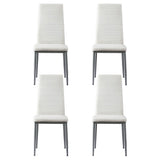Artiss Dining Chairs Set of 4 Leather Channel Tufted White DINING-B-C02-WG