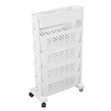 White Storage Organizer Shelf Removable Plastic Movable Bookshelf for Home Study Room 5 Layer V1294-YM0703-3112230036911