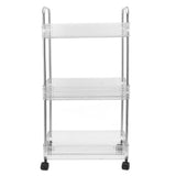 Kitchen Storage Rack Multifunctional 3 Tier Mobile Storage Cart for Bathroom Laundry Room Narrow V1294-YM0710-3112230072111
