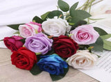 Artificial Silk Roses 25-Piece Bouquet Wedding Decorations Family Gathering - Royal Blue - Size L V1347-DSZ-001-001-ROY-L