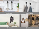 10 Pieces Heavy Duty Self-Adhesive Hooks Wall Hook Coat Rack Coat Hook No Drilling Required V1188-MS101-03082-1