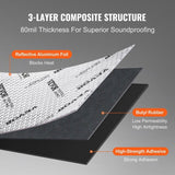 Car Sound Deadening Mat, 80 mil 3.3sq.m Car Sound Dampening Material, Butyl Automotive Sound V952-GYDPZLBDJXJ3UGX2HV0