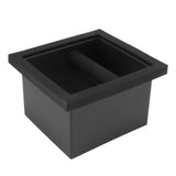 Coffee Ground Knock Box Square Bottomless Black Rubber PTFE Steel Residue Box for Cafe V1294-YM0626-3118230004311