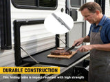 Folding Caravan Table Lockable Space-Saving Portable Table for Camper, Motorhome & RV, 25kg V1181-AT006-BK