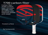 Yellow T700 Carbon Fiber Pickleball Paddle - 16mm Thick - Power Air Aerodynamic Design, PP Honeycomb V888-ELOSUNG56200-2