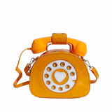 telephone shaped purse shoulder crossbody tote bags women retro phone top handle handbags for girls V1370-AZ4-22292