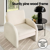 Artiss Armchair Accent Chair Lounge Tub Sofa Couch Curved Arm Seat Boucle White UPHO-E-ARM-02-TED-WH