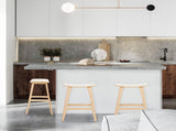 4X Wooden Bar Stool Padded Fabric Dining Chair KANSO 65cm BEIGE V274-FT-BSWO-AM552P-WD4