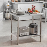 Stainless Steel Prep Table, 24 x 36 x 34 Inch, Heavy Duty Metal Worktable with 3 Adjustable Height V952-CFBXGGZTLCWJOPMIYV0