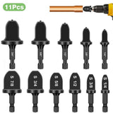 Swaging Tool Drill Bit Set, 11-Piece Copper Pipe Expander with Flaring Bits, HVAC Swaging Kit for AC V1369-AZ3-W-21022