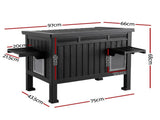 i.Pet Outdoor Cat House Pet Kennel Enclosure Cat Shelter Condo Rabbit Hutch Black PET-CH-PP68-CO
