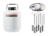 Liquid Nitrogen Tank, 10 L Aluminum Alloy Liquid Nitrogen Container, LN2 Tank Dewar with 6 Canisters V952-CZXYDG10L000IEX2HV0