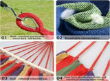 Portable Camping Hammock, Lightweight Fabric Hanging Bed for Backpacking, Beach, Patio, Backyard, V1189-LC-AMZ-00061