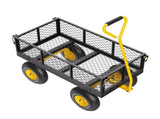 500 Lbs Steel Garden Cart, Heavy Duty Garden Wagon Cart Pullable on Wheels, Metal Yard Utility Wagon V952-ZXHYTCHH500LVP7EBV0