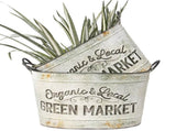 Set 2 Oval Organic Market Planter Storage Buckets 38cm V637-11043BKT