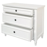 Beau 3 Drawer Solid White Cedar Turn Leg Dresser V199-SB003TLMHWH