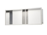 Shower Niche, 33.0 x 63.5 x 10.2 cm Recessed Wall Niche Double-layer, with Hollowed-out Divider, V952-BXGLYBKYS2C198038001V0