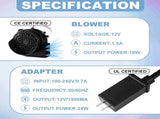 Landhoow Christmas Inflatable Replacement Fan Blower 12v 1.5a Air Blower Fan for Inflatables with 6 V1258-DP02-C-754