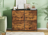 Tallboy Dresser Chest of Drawers in Black - 8 Fabric Drawers, 96x86cm V178-59305