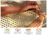 1 Roll Nature Rattan Cane Webbing, Rattan Webbing Roll for Caning Projects, Woven Open Mesh Cane for V1192-AZ-W-17957