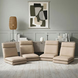 Artiss 4XFloor Chair Sofa Linen Beige FLOOR-SBL-01LIN-1S-BRX4
