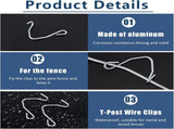 300 Pieces T Post Wire Clips Fence Fencing for Securing Galvanized Steel Barbed Garden Farm Highway V1259-DP01-A-1131