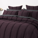 Bianca Malua Grape Jacquard Striped Quilt Cover Set Queen V442-BCA-QUILTCS-MALUA-GRAPE-QS