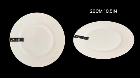 bulk 24 Round Dinner Plate White 26cm V637-TAB30476