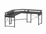 Artiss L-Shape Gaming Desk Computer Desks RGB LED Power Outlet 130cm Black FURNI-U-DESK-L-BK