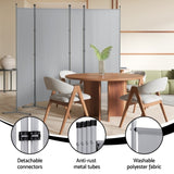 Artiss 4 Panel Room Divider Screen 345x180cm Fabric Grey RD-D-PLY-345-GY