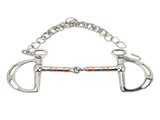 Horse Bit Stainless Steel Copper D Ring Snaffle Bit with Chain for 125mm Horse Mouth V1294-YM0717-3111220220411