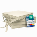 4-Pack Cream Tie-On Chair Seat Cushions with Removable Covers, 45 x 40 cm V1188-MS-731-050