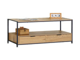 CARLA HOME Coffee Table with 2 Drawers - Open Shelf - Brown - Rustic - Steel - Living Room Bedroom V178-36449