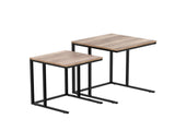 Artiss Nesting Coffee Table Sef of 2 Walnut Brok LC-FURNI-COF02-WD