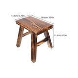 Wood Stool for Home Use Crafted from Solid Wood Multi Color Compact Lightweight and 12.5 x 12.5 x 15 V1370-AZ4-19582