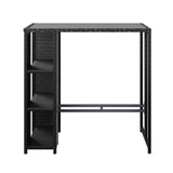 Gardeon Outdoor Bar Table Wicker Dining Bistro Glass Desk Steel Patio Furniture Black ODF-BAR-TABLE-STORE-BK