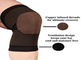 Copper D Knee Compression Sleeve - and Rayon Infed Knee Support Brace - Size LXL - Black V1370-AZ4-17729