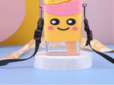 Portable Water Cup Cute Cartoon Design Large Capacity Plastic Water Bottle with Carry Cord Straw for V1294-YM0716-3118220096711
