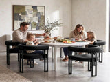 Artiss Dining Chairs Set of 6 Velvet Upholstered Barrel Chairs with Curved Armrests & Back Black UPHO-C-DIN-2553-BKX6