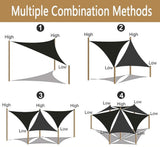 5x5x7M Waterproof Triangular Sun Sail with UV Protection for Garden Terrace and Pool, Black, V1188-MS-325-1081