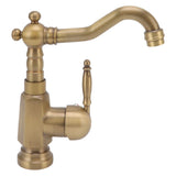 Bathroom Sink Faucet Antique Brass Vanity Mixer Faucet Tap Heightening Single Handle Wash Basin Tap V1294-YM0626-3112220094211