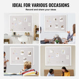 VEVOR 48"x36" White Cork Board with Linen Surface Stylish Wall-Mounted Bulletin Board for Home, V952-RMB48X36WBSMBDAIDV0