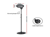 Devanti Electric Patio Heater 2000W EPH-2000-BK