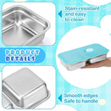 6 Pcs Stainless Steel Bento Box 30 oz Metal Lunch Box Food Storage Containers,Leakproof Lunch Box V1192-AZ-W-24991